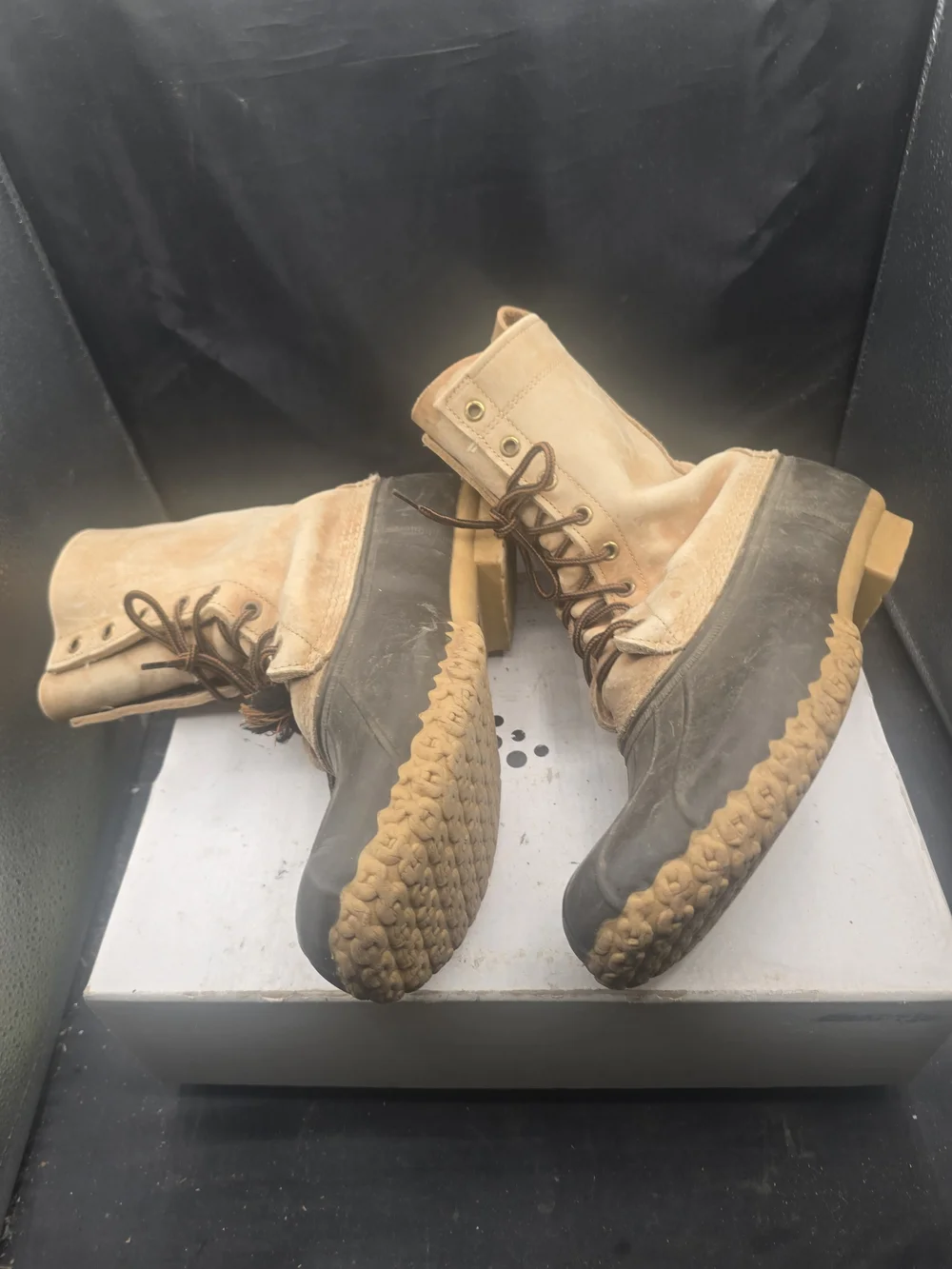 L.L. Bean Tan and Black Men’s Rain & Snow Boots